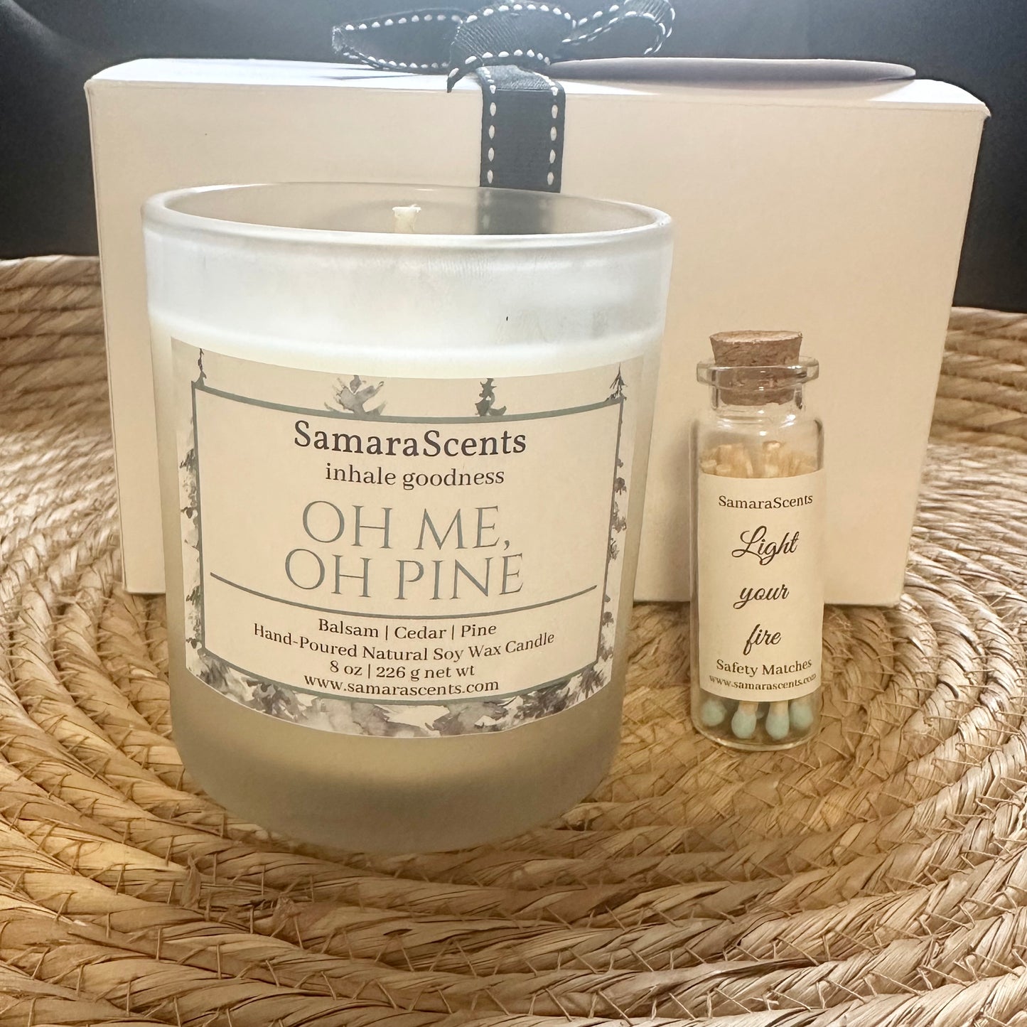 Oh Me, Oh Pine | Evergreen Forest Light & Spark Gift Set — Candle + Matches