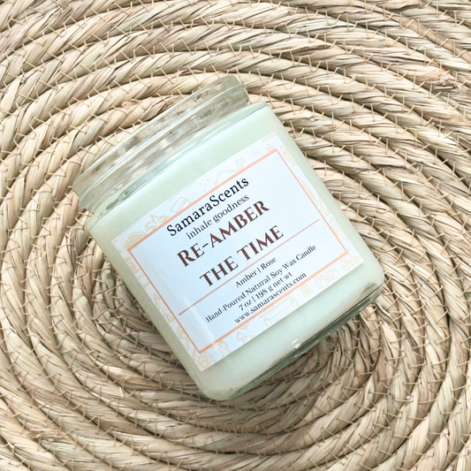 Re-Amber the Time Soy Wax Candle | Rose, Amber, Sea Salt, & Mandarin