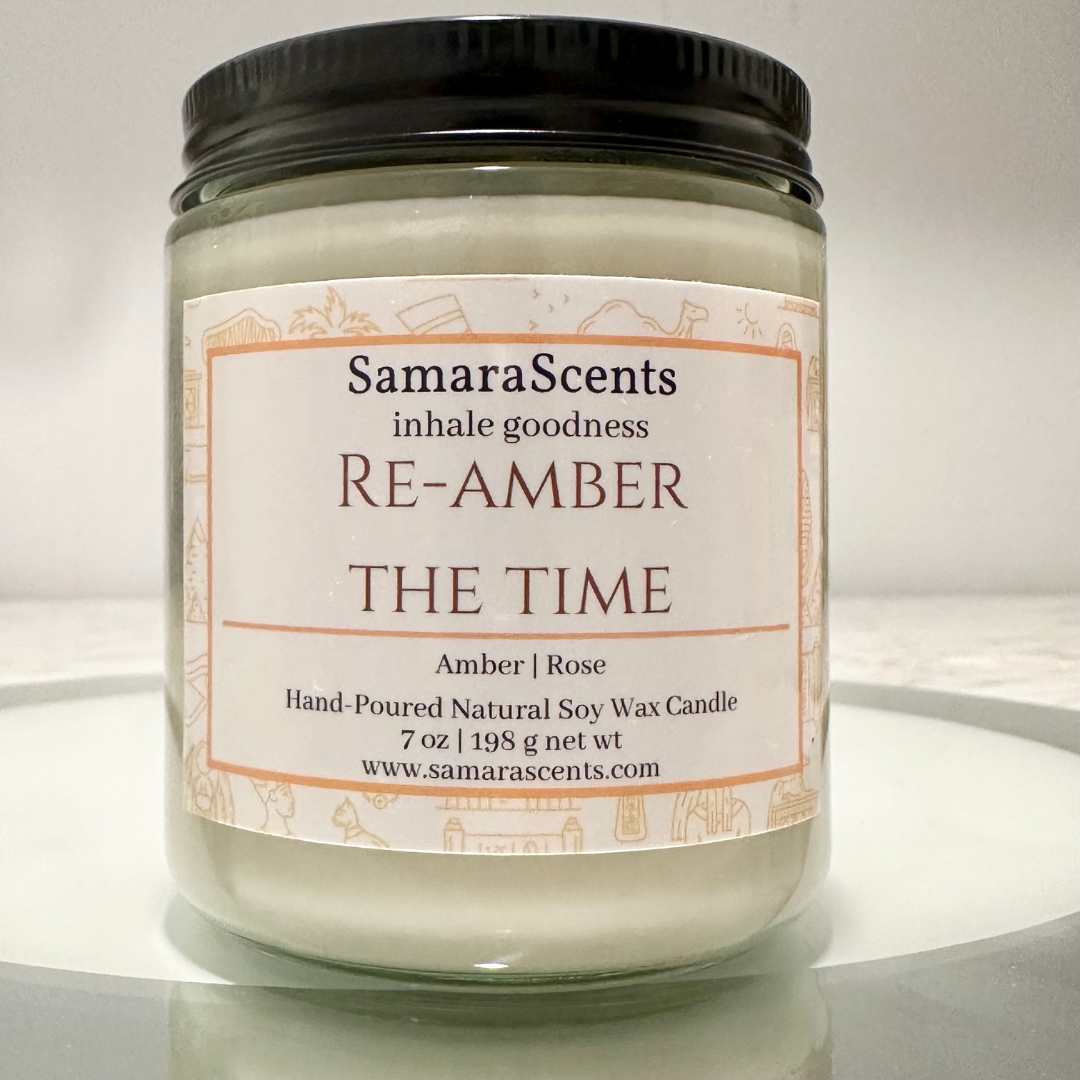Re-Amber the Time Soy Wax Candle | Rose, Amber, Sea Salt, & Mandarin