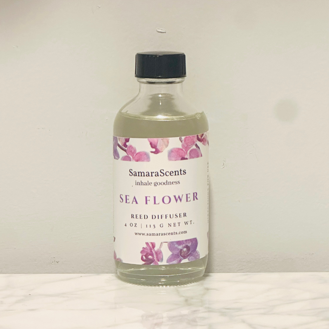 Sea Flower Reed Diffuser | Sea Salt, Green Leaves & Jasmine | Handcrafted & Long-Lasting