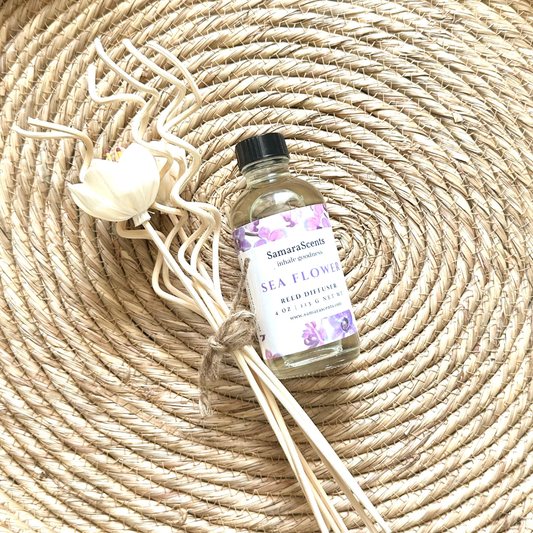 Sea Flower Reed Diffuser | Sea Salt, Green Leaves & Jasmine | Handcrafted & Long-Lasting