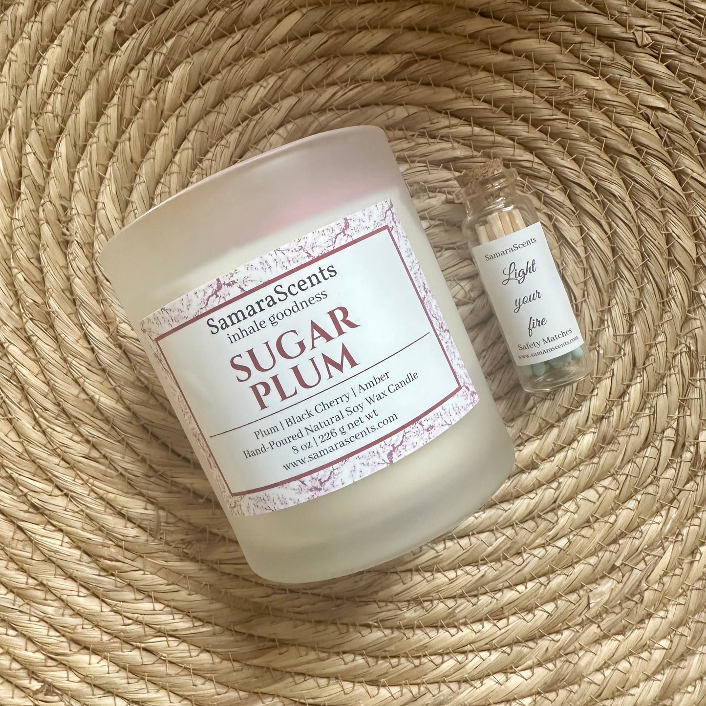 Sugar Plum | Candle Gift Set Sweet Luxurious Holiday Candle + Matches