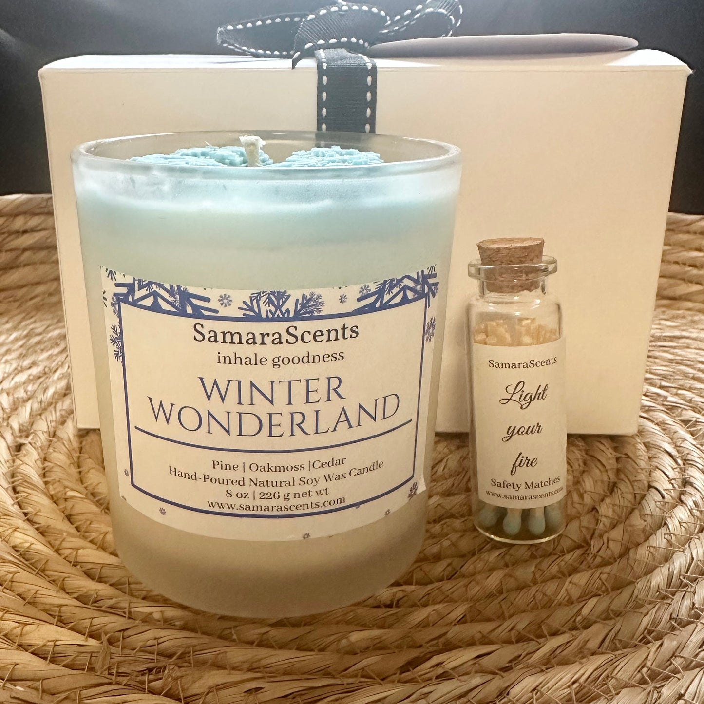 Winter Wonderland | Fresh Snowfall Light & Spark Gift Set — Candle + Matches