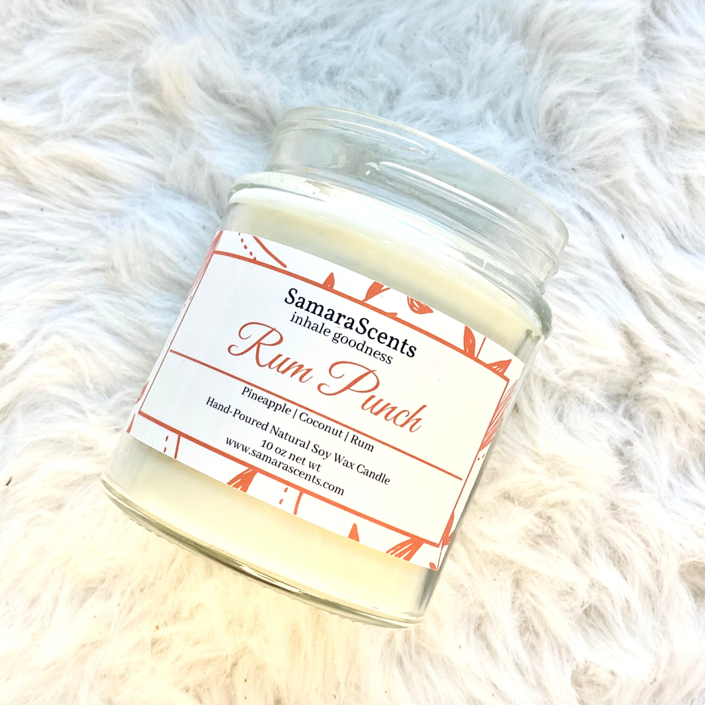 rum punch soy wax candle 